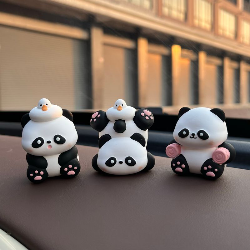 Cute Panda Car Air Freshener, Car Perfume, Interior Decoration Ornament, Aroma Diffuser Stone, High-End Car Interior Accessory