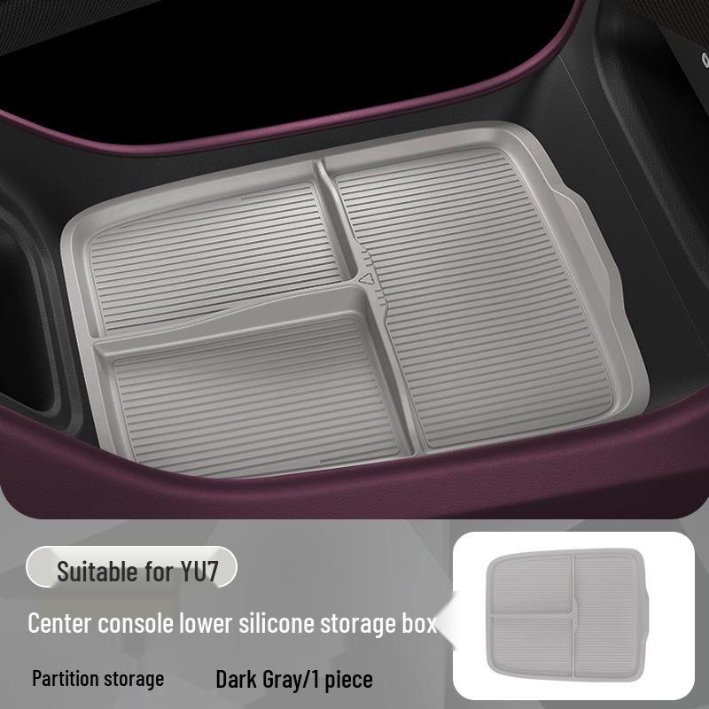 Xiaomi YU7 Armrest Box Silicone Pad & Storage Organizer for Car Interior