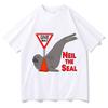Neil The Seal TShirt Summer Pure Cotton TShirts For Unisex Print Tshirts ShortSleeved Vintage Tees Aesthetic Harajuku Streetwear