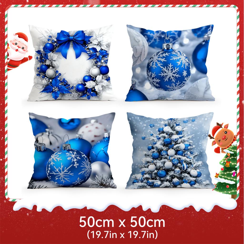 Christmas Decorations Pillowcase Bedroom Sofa Cushion Cover 100% Polyester Living Room Cushion Pillowcase Home Decor