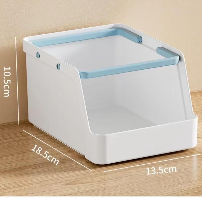 Plastic Kitchen Storage Rack Portable Large Capacity Desktop Storage Box Stackable Cosmetic Storage Container Stationary Holder