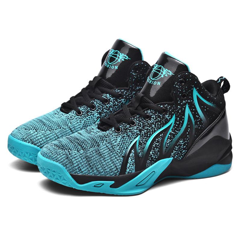 

Мужская обувь лето новая обувь мужские подростки большой размер черные сетчатые дышащие кроссовки высокий верх баскетбол спортивная модная обувь 48