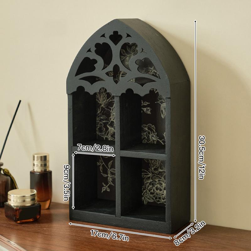 1PC Wooden Multi-Tier Wall Shelf Living Room Decorative Wall Rack Study With Intricate Carved Design Bedroom Shelf Vintage 2 Sizes