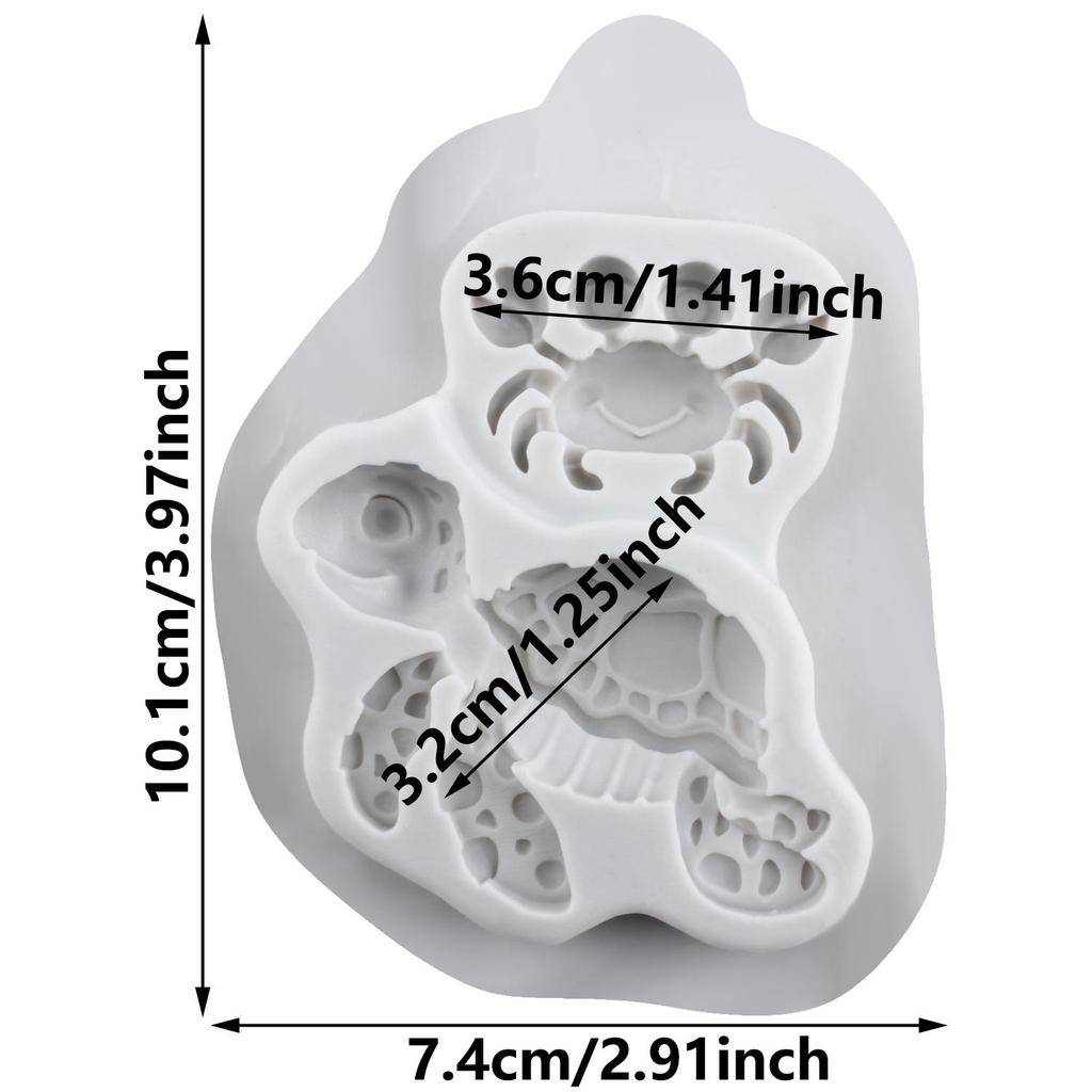 Mermaid Dolphin Silicone Mold Fish Turtle Crab Octopus Seahorse Molds Cake Decorating Tools Cupcake Topper Candy Resin Clay Chocolate Gumpaste Mold
