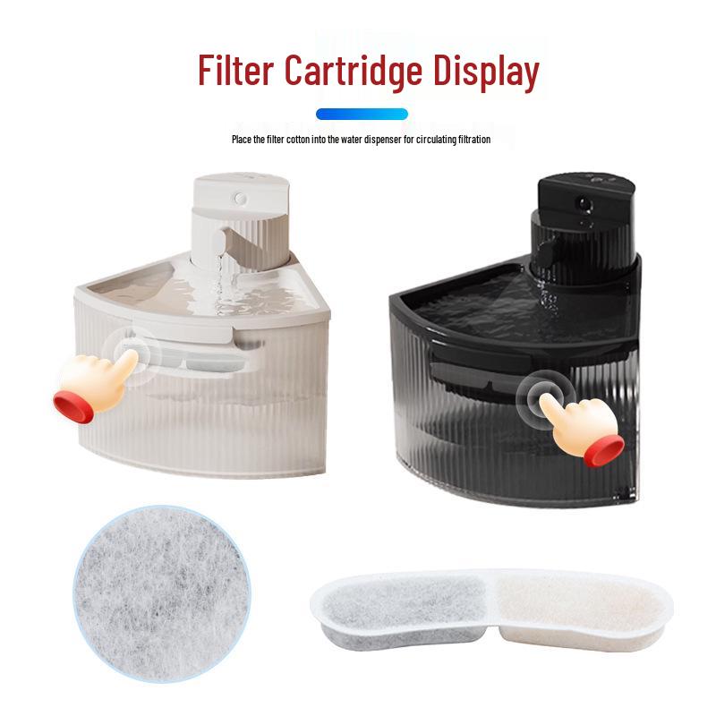 Boîte Magique pour Chat Distributeur d'Eau Triangulaire Filtre - Coton de Qualité Alimentaire