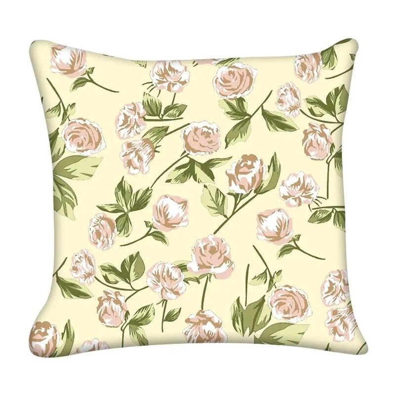 45X45CM Modern Watercolor Floral Print Pillowcase Living Room Sofa Office Seat Car Cushion Cover Home Decor  Wholesale
