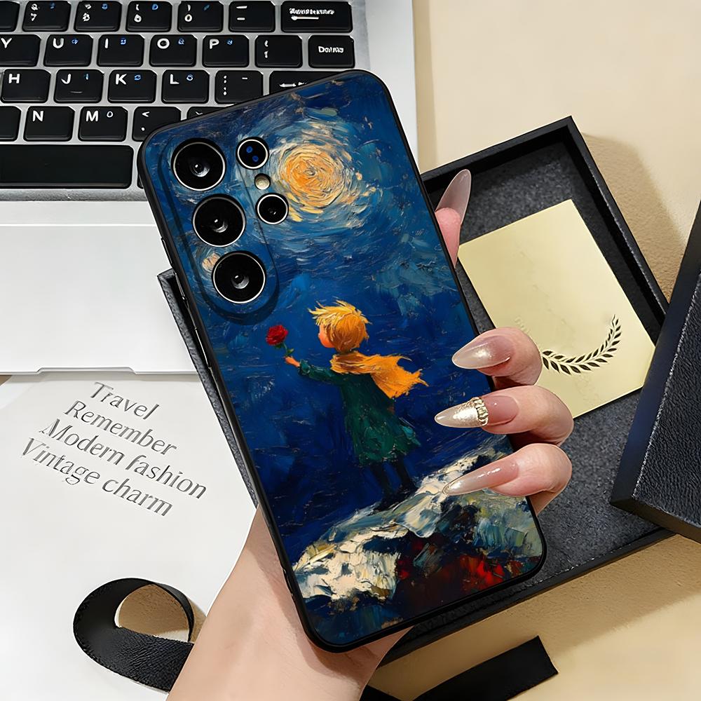Little P-Prince And A F-fox Phone Case For Samsung S26 S25 S24 FE S23 S22 S21 Plus S20 Ultra Note20Ultra Black Soft Shell