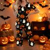 Women Two Piece Halloween Print Outfit Short Sleeve Top and Cropped Pants Casual Sportswear Set for Daily Wear