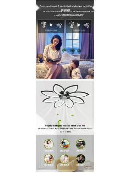 Silent Modern Flush Mount Ceiling Fan Light for Living Room/Bedroom