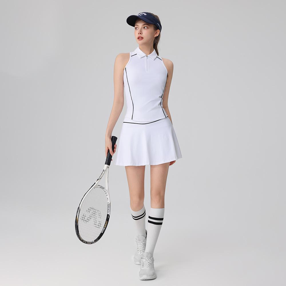 2025 Spring/Summer Women's Sleeveless Polo Golf Vest & Tennis Outfit Set - Slimming Sports Fitness Top
