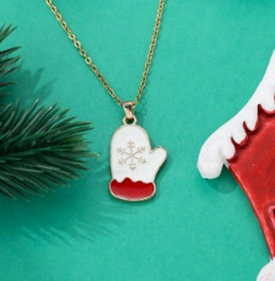 Cross-border Christmas Wish Tree Snowman Reindeer Bells Necklace