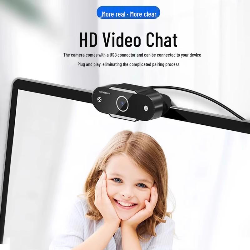HD-Webcam mit integriertem Mikrofon für Desktop, Laptop und Live-Streaming.