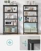 SONGMICS 5-Tier Heavy-Duty Shelving Units, Set of 2 Steel Shelving Units for Storage, Boltless Assembly, for Garage, Shed, Load Capacity 1929 lb Each