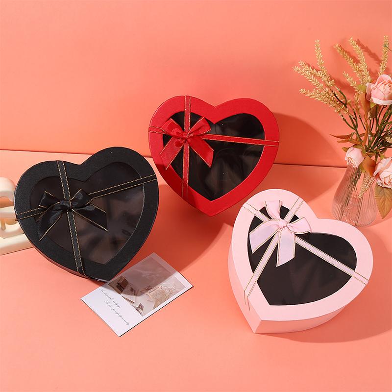 Transparent Bow Love Box Heart Bow Gift Box Qixi Valentine'S Day Gift Box Birthday Gift Box With Hand Gift Box Holiday Gift Box