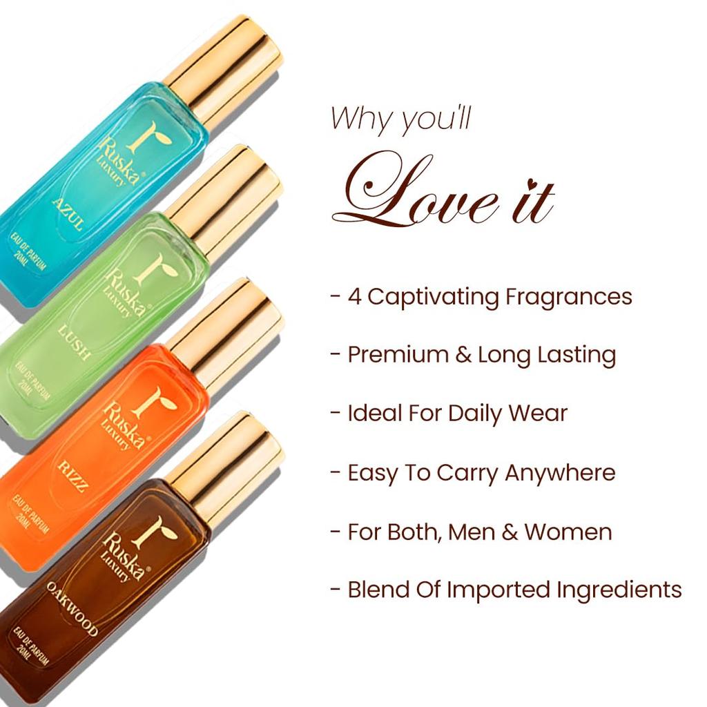 Unisex Perfume Gift Set | Perfect Christmas, Secret Santa Gift,  Perfume for Men & Women | 4 X 20ml Travel Friendly Pocket Perfume Set Combo