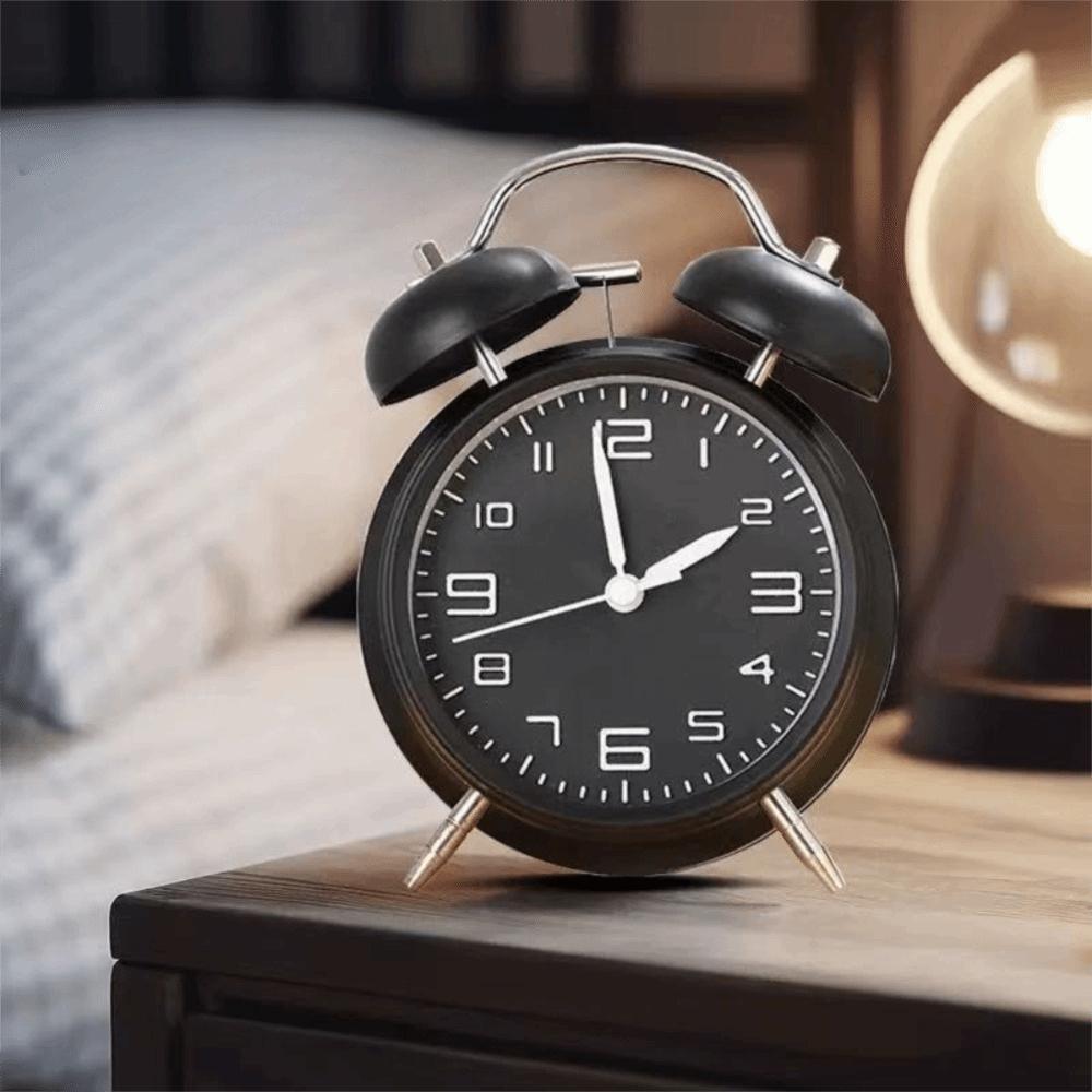 Metal Frame Silent Twin Bell Loud Alarm Clock Luminous Table Clock Student Alarm Clock  Living Room
