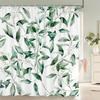 3D Shower Curtain Nordic Style Flowers Plant Leaves Printed  Waterproof Polyester Fabric Bath Curtains For Bathroom With Hooks