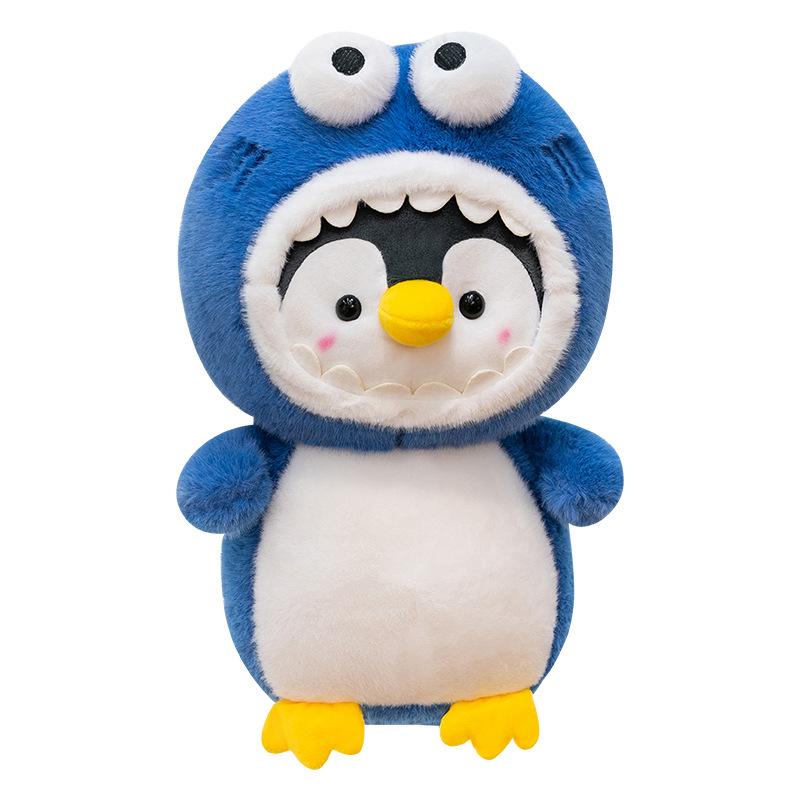 Niedliche Verwandlung Dinosaurier Pinguin Puppe Plüschtier Heilender Hut Hai Frosch Schlafkissen