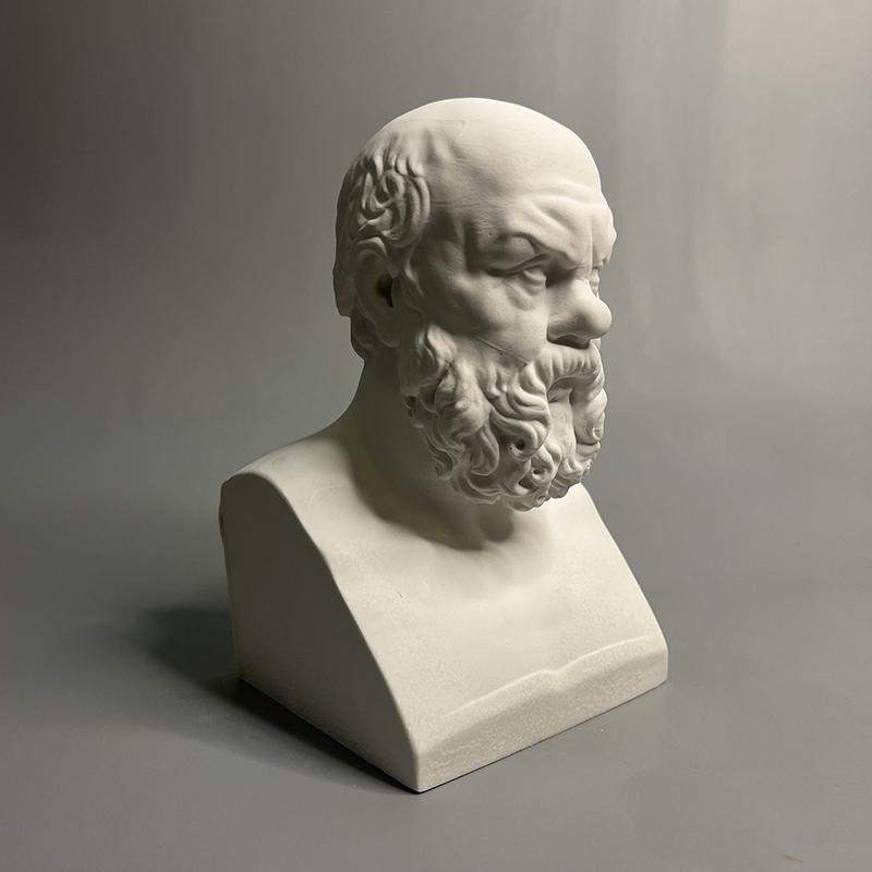 Creative Socrates Plaster Sculpture Bookcase Bookshelf Crafts Ornament Art Relief Character Statue Gift Interior Aesthetic Decor