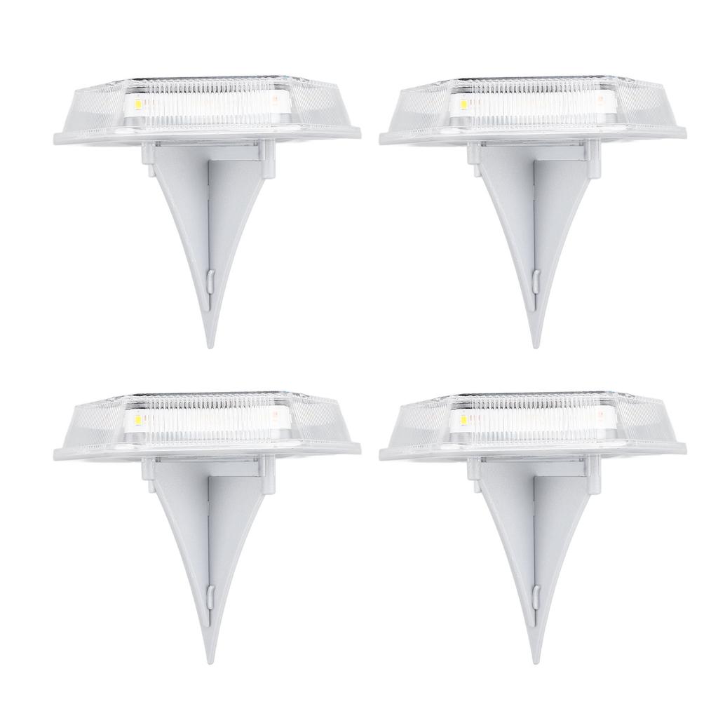 4Pcs Solar Ground Light IP65 Water Proof 3000K Warm White Step Light Landscaping Lighting for Pathwa