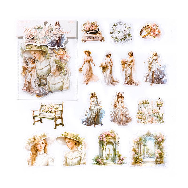 Sugar Poem Retro Character Sticker Pack - Girly Journal Collage Decor