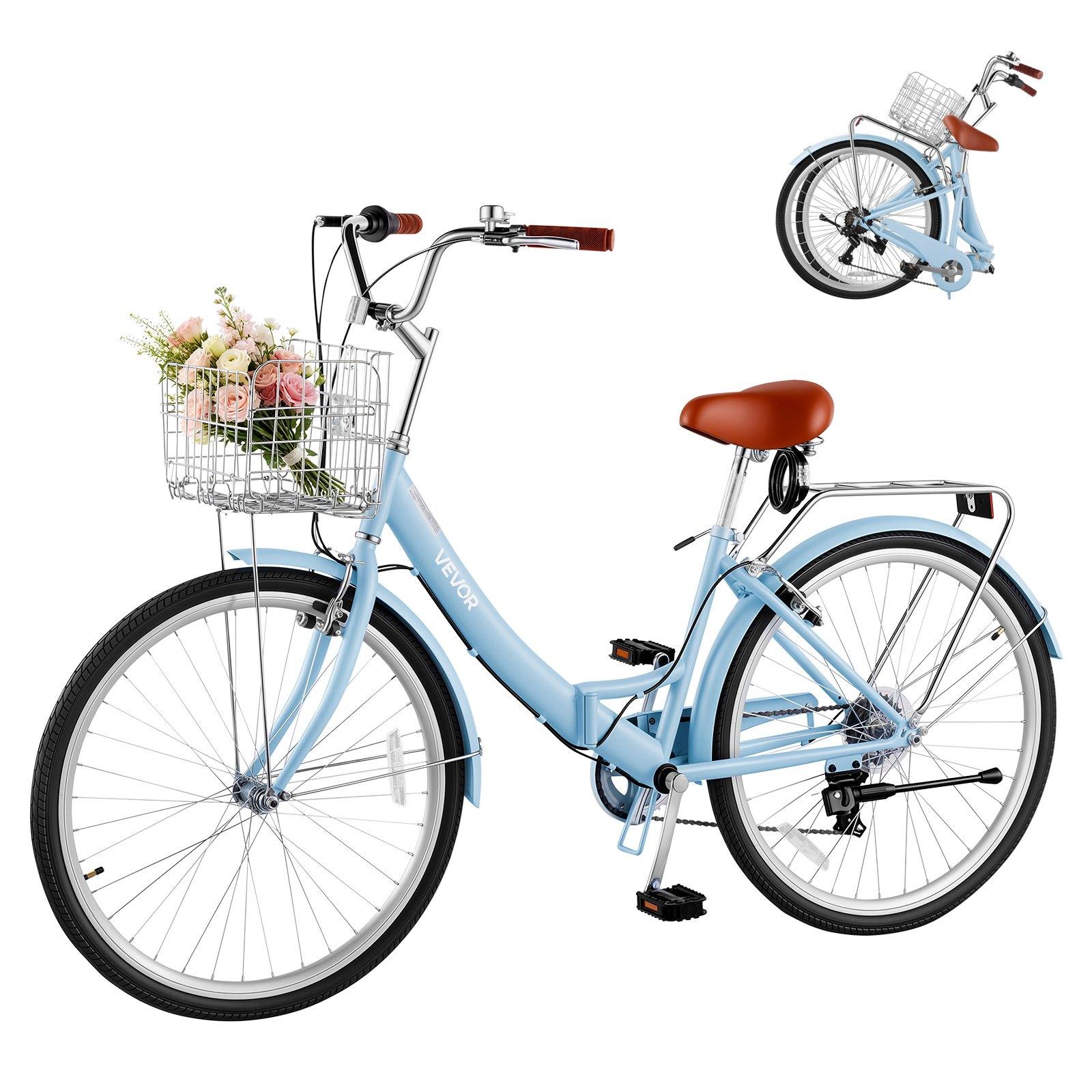 VEVOR Women Bike, 66cm Folding Beach