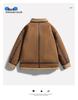Men's Suede Plush Lined Autumn Stand-Up Collar Jacket