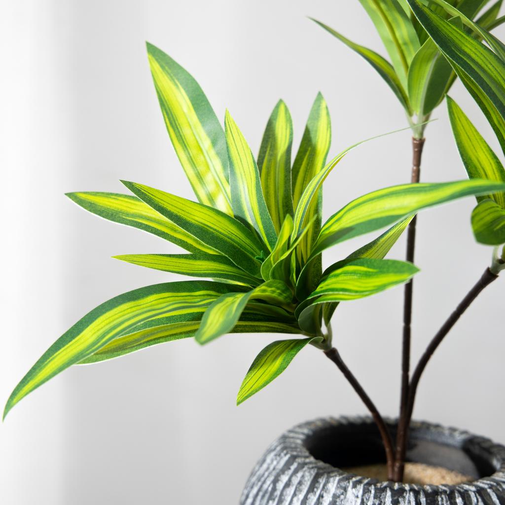 36 cm 3 Köpfe Künstliche Palme Kunststoff Bambus Zweig Tropische Topfpflanzen Gefälschte Gras Für Home Desktop Pflanze Wand Dekoration