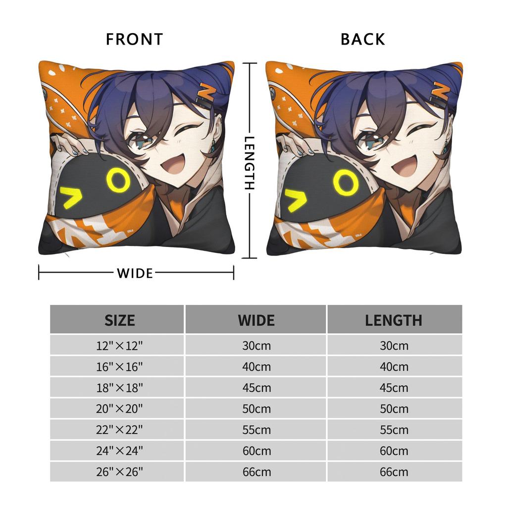 Zenless Zone Zero Cute Belle Pillowcase Printed Polyester Cushion Cover Decor Throw Pillow Case Cover Home Square 45*45Cm