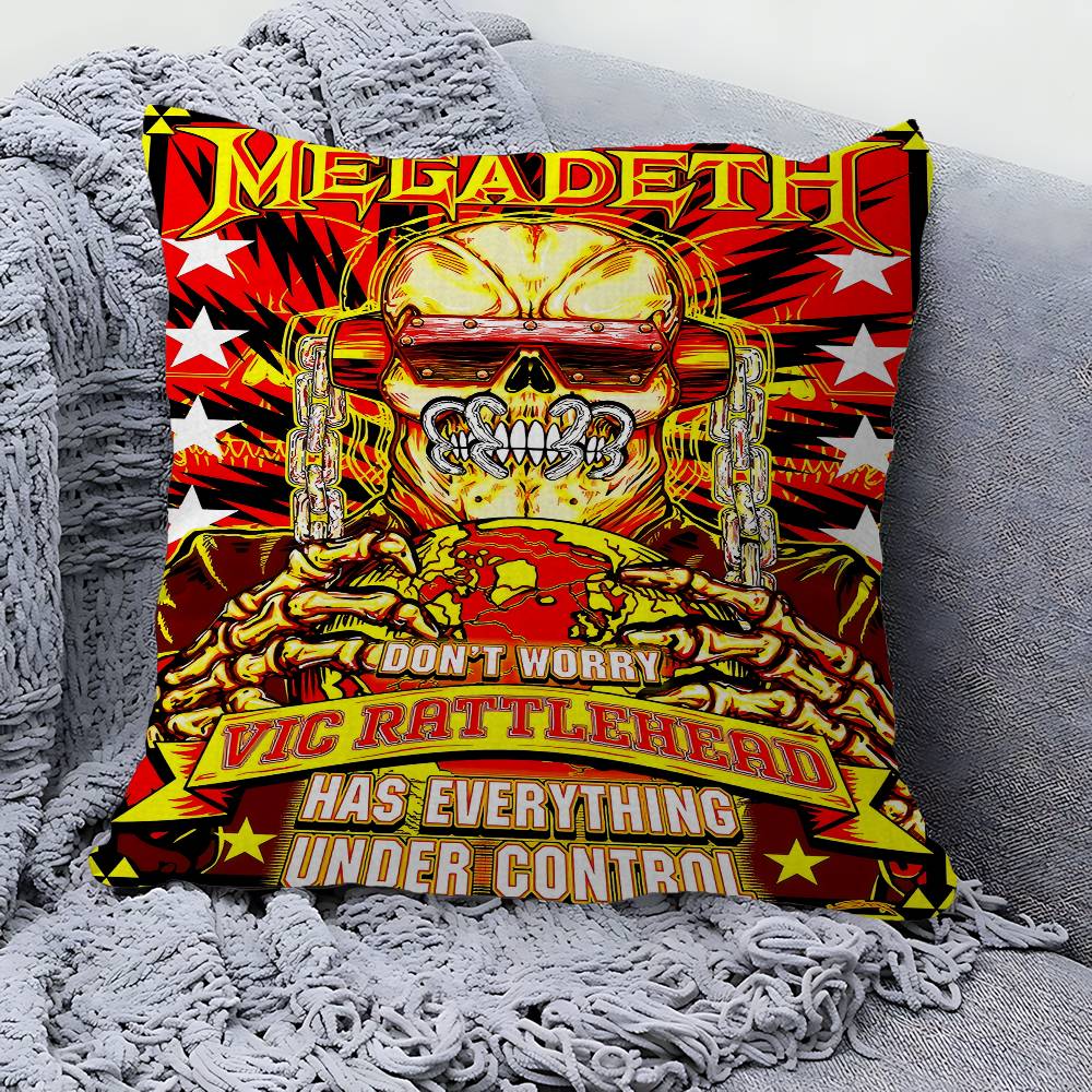 Band M-Megadeth Kissen Geschenk Home Office Dekoration Kissen Schlafzimmer Sofa Auto Kissenbezug Kissenbezug