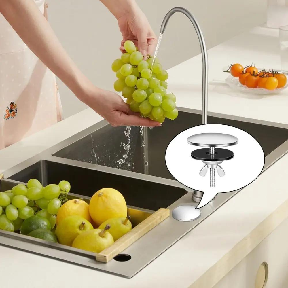 Sturdy & Reliable Black Silver Sink Hole Cover Stainless Steel M6 Faucet Hole Cover Sink Plug