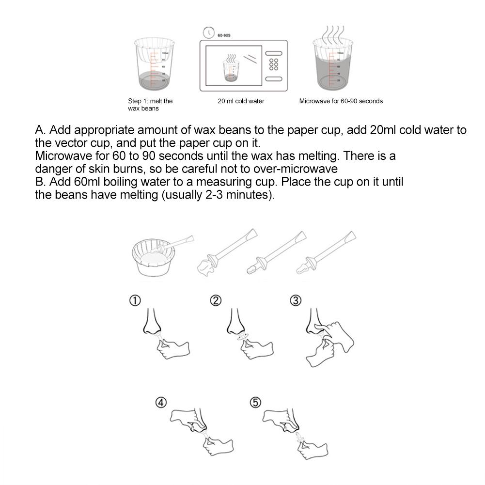50 Stück 2-in-1 Gesichts-Nasenhaarentfernung Wachsstäbchen Einweg Haarentfernungsapplikatorstäbchen