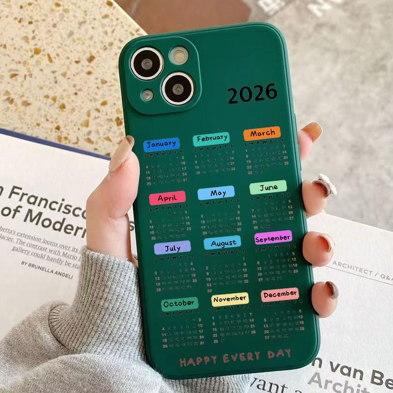 Phone Case For Xiaomi Redmi Note 14 Pro Plus 5G 14 13 12 11 10 Redmi 14C 13C 12C With New Year 2026 Calendar Pattern Soft Cover