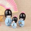 3 st/set Japansk Geisha Kimono Figur Asiatisk Kokeshi Flicka Staty Figur Leksak Trä Traditionell Orientalisk Dekor Prydnader