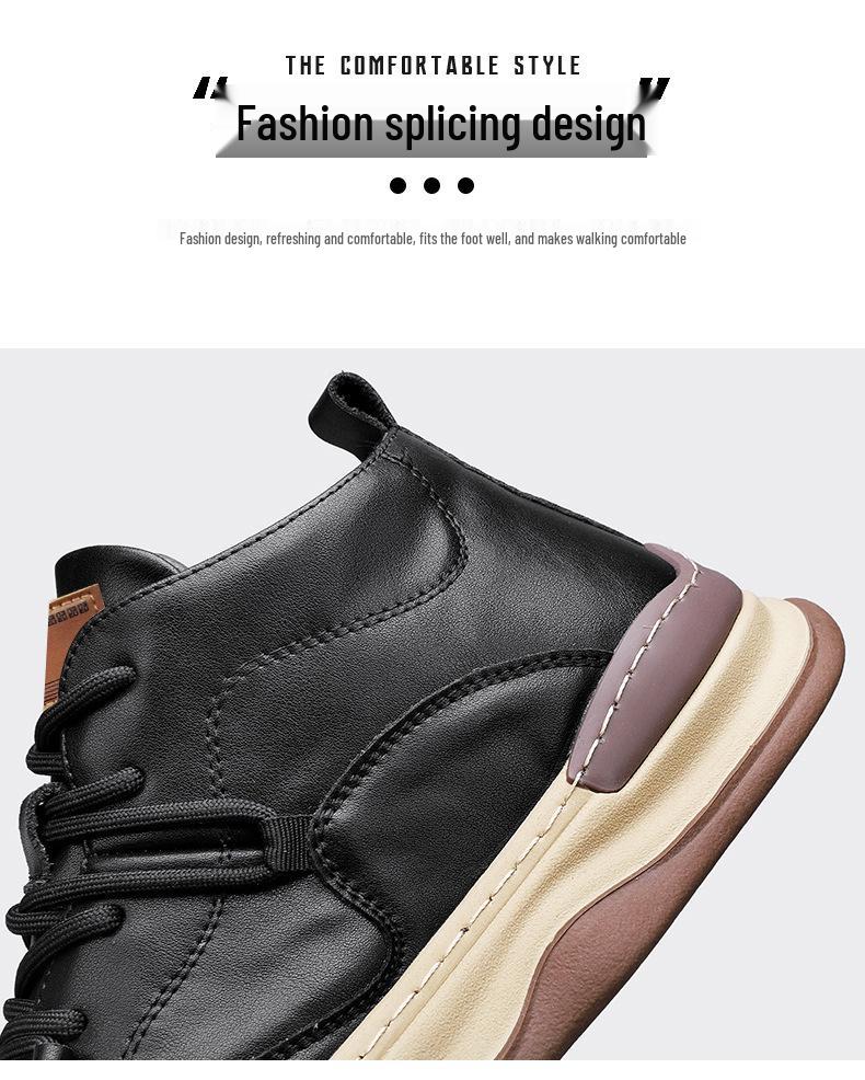 Men's High-Top Waterproof Non-Slip Skate Sneakers - Trendy Autumn Casual Shoes for Teens and Students