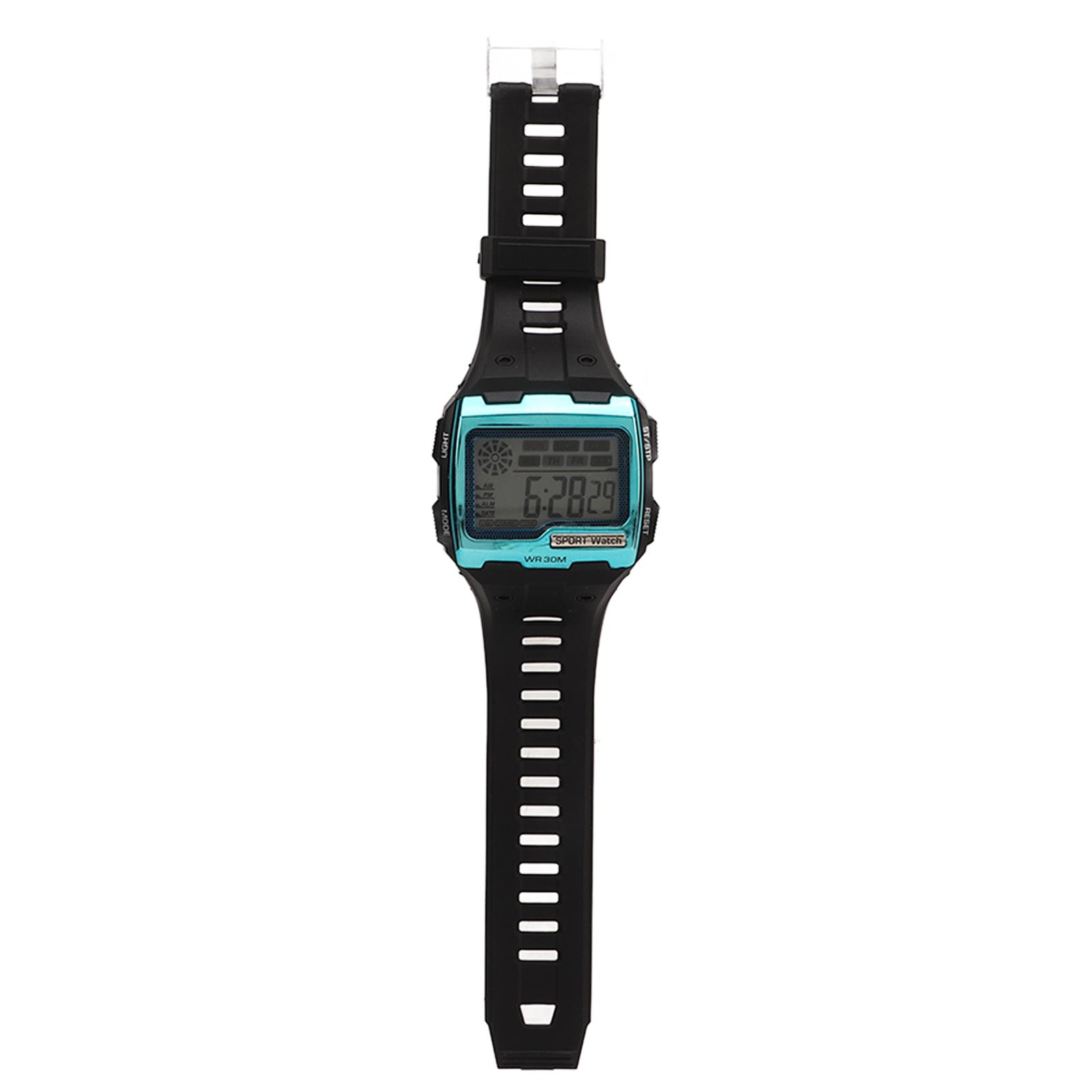 

Мужские цифровые спортивные часы WR30M Водонепроницаемые Отображение дня и даты Электронные часы с люминесцентной подсветкой
