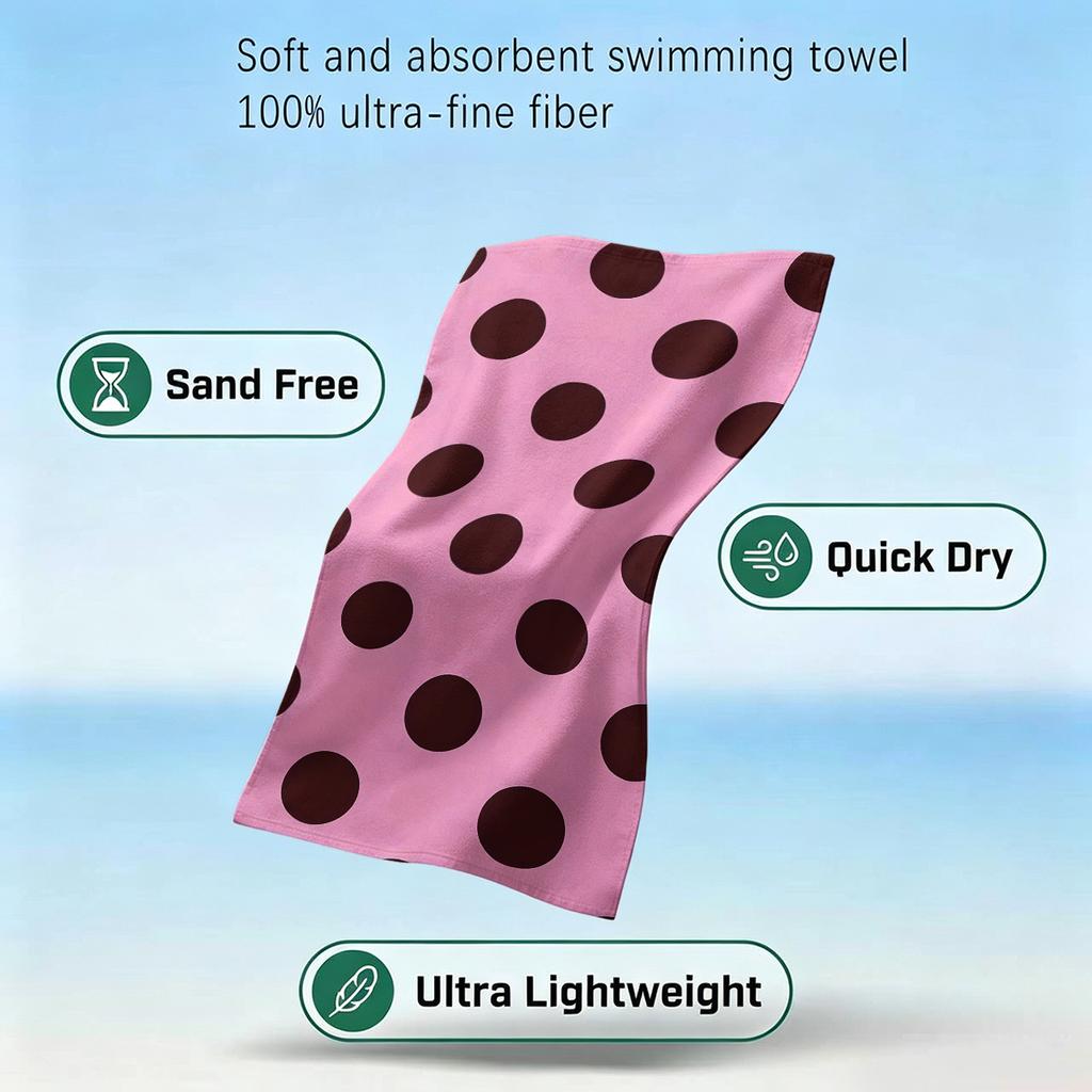 Pink Brush Stripe Beach Towel Sand Free Quick Dry Absorbent Thin Compact Towels for Swimming Pool Camping Beach Accessories