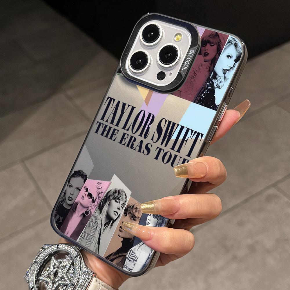 

Singer Girl T-Taylors Phone Case for iPhone 17 Air 16 16e 15 14 Plus 13 12 11 Pro Max X Xs XR 8 Colorful Silver Hard Cover iPhone 13