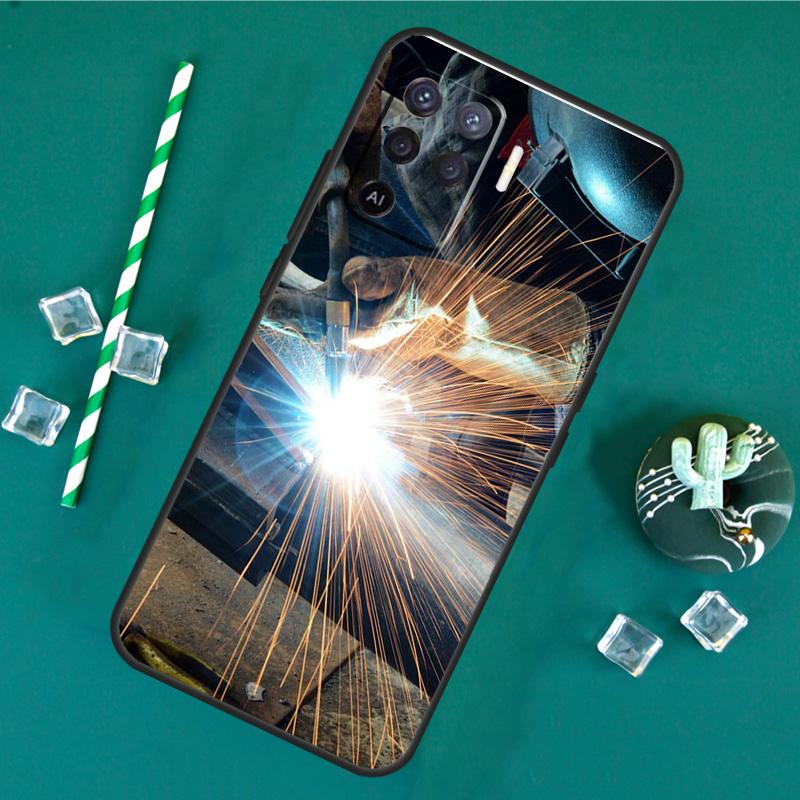 Welder Welding Hot Metal Worker Case For Oppo A17 A15 A40 A60 A80 A16 A76 A96 A18 A38 A58 A78 A98 A91 A57 A74 A94 A54S Cover