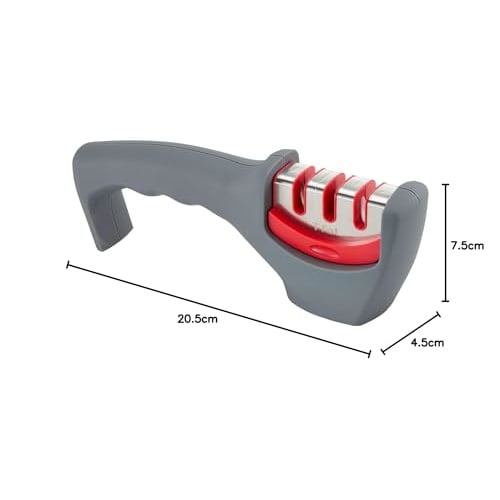 Tefal Sharpener Knife Sharpener "Ingenio Sharpener" Non-slip Easy to Grip 3 Levels Gray K25805