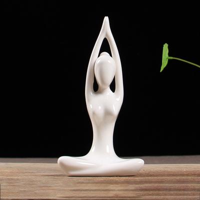 12 Styles Abstract Figure Art Ceramic Yoga Poses Figurine Porcelain Lady Statue Home Yoga Study Studio Decor Ornament Sculpture