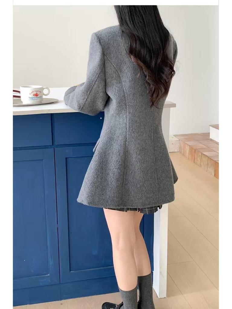 2025 Elegant Double-Faced Wool Coat - Slimming Casual Mid-Length, Perfect for Autumn & Winter.