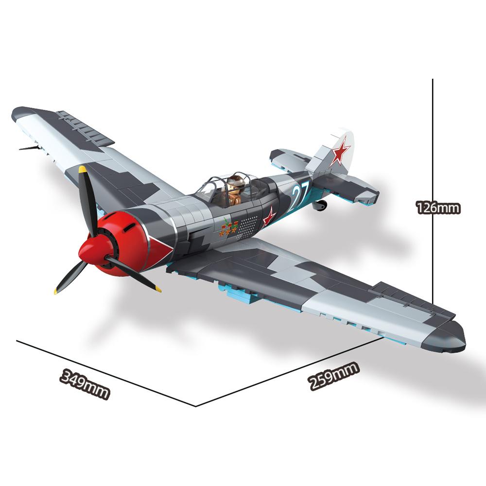 World War 2 WW2 Army Military Soldiers SWAT LA-7 Fin Fighter Model Building Blocks Bricks Children's Toys Christmas Gift