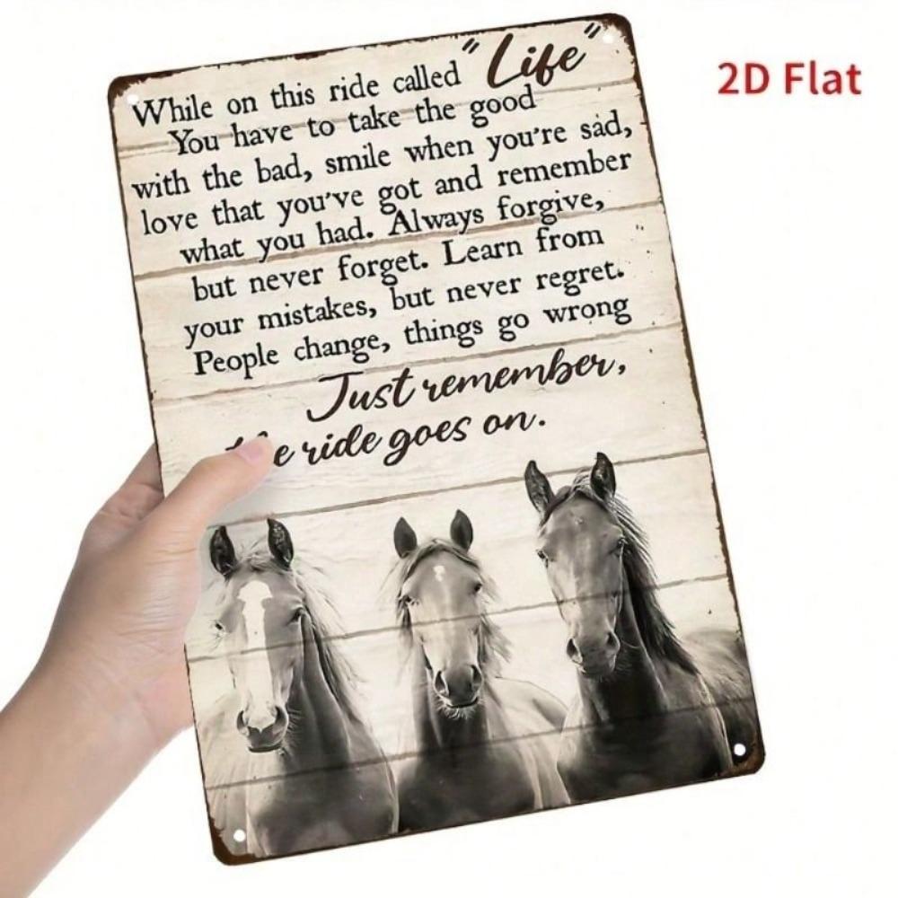 Vintage Horse Wall Art Metal Sign Barn Decor