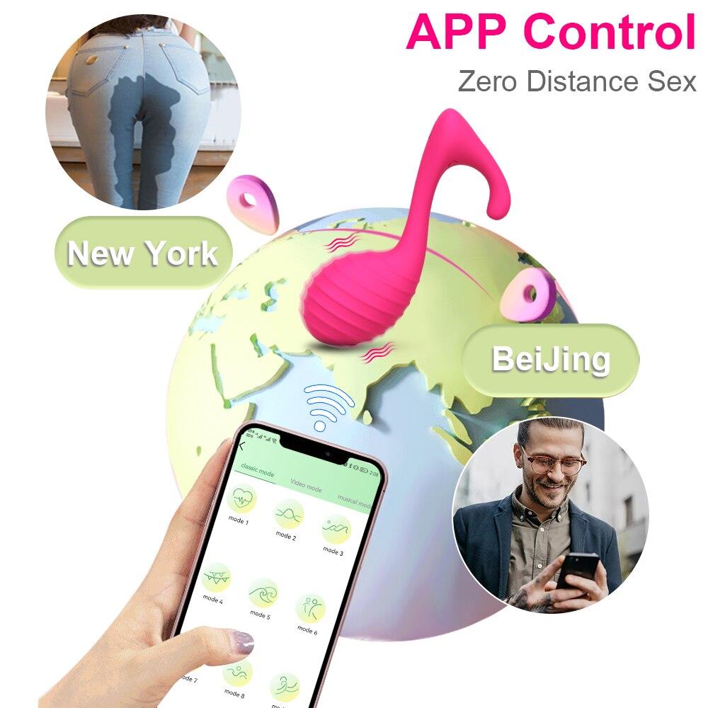 Bluetooth-Dildo-Vibratoren für Frauen, Orgasmus, kabellose APP-Fernbedienung, G-Punkt-Höschen, vibrierende Eier, Sexspielzeug für Erwachsene, Paare