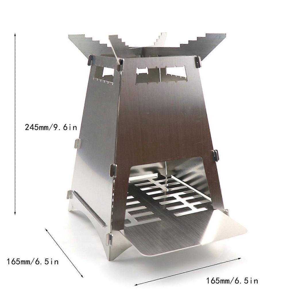 Stainless Steel Portable Folding Firewood Stove Camping Barbecue Stove
