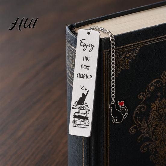 Funny Quote Bookmark Cute Cat Bookmark, Metal Page Marker with Creative Durable Quotes, Stainless Steel for Readers, Lover Gift Cartoon