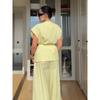 2025 Summer European & American Casual V-neck Short-sleeve Long Pants Fashion Set
