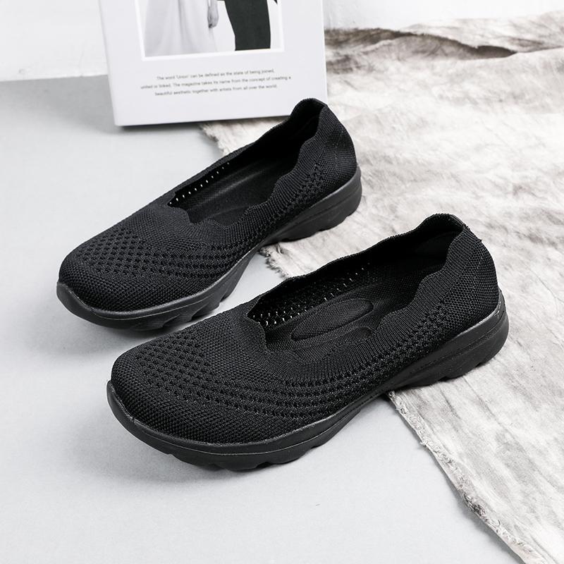 2025 Neue Damen Slipper Reise Weiche Sohle Bequeme Schuhe Atmungsaktives Mesh Flache Schuhe Einfarbig Lässige Sportschuhe