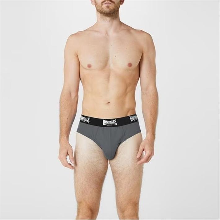 Lonsdale Men's Gray Briefs 2 Pack, Size L